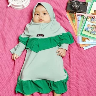 Gamis Anak Newborn Remple Kombinasi Set Hijab