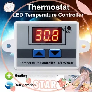 STAR XH-W3001 DC 12/24/220V 10A Hot Sale Microcomputer Thermostat High Precision LCD Display Digital Temperature Controller Waterproof Probe Cooling/Heating Switch Thermocouple Thermal Regulator