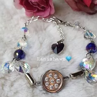 GELANG KRISTAL SWAROVSKI VIOLET CENTRE UNTUK PENDANT,HANYA JUAL GELANG NYA SAJA,