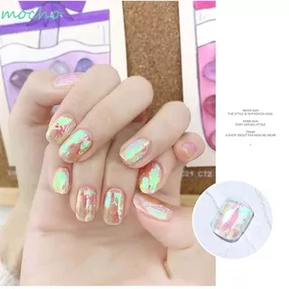 Stiker Kuku Foil Desain Aurora Broken Glass 5 Warna Untuk Dekorasi Nail Art