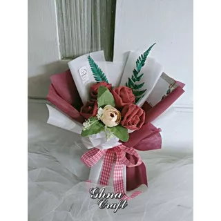 [DUS 5K] Buket Hijab Rose Bouquet PASHMINA DIAMOND SEGI EMPAT BELLA SQUARE CRINKLE wisuda birthday