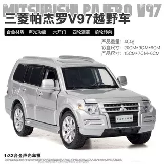 Diecast Jackiekim 1/32 mobil Mitsubishi Pajero sport V97 mainan anak