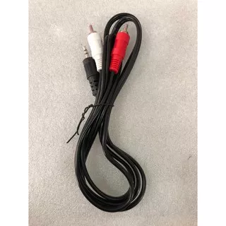 Kabel Audio RCA 2 in 1 Kabel Aux 2 in 1 Jack Audio 3.5 mm To RCA HITAM MURAH