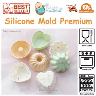 Cetakan Silikon Cupcake Bunga Ulir Hati Silicone Mold Premium Love Swirl Heart Oven Safe Babymaniashopid