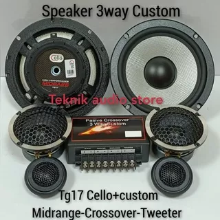 Speaker 3Way Tg17 Cello+Custom Midrange -Soft Dome Tweeter-Crossover 3way