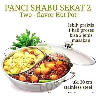 Panci Hotpot Sekat / Suki Shabu Stainless Pot 28n30 / PANCI SUKI MANGKOK SUP STEAMBOAT 2