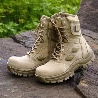 Sepatu pdl pol pp kemhan safety boots pria wanita boots gurun ujung depan plat besi outsol anti slip