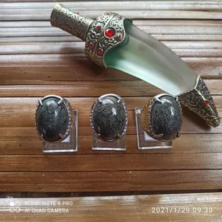 Cincin Batu Akik Badar Perak/Perak Beku (N)