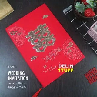 Undangan Pernikahan Perkawinan Chinese Sangjit Shuang Xi / Wedding Invitation Shuang Xi / Cover Undangan Pernikahan HARD COVER / Wedding Stuff (2307309)
