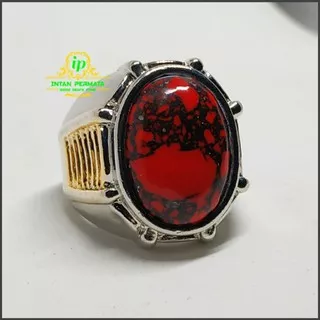 cincin batu natural PIRUS MERAH top poslen merah merona