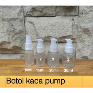 Botol Serum Kaca Botol Toner Kaca Botol Pump kaca Botol serum Pump Botol kaca 15ml 20ml Wadah Kosong Skincare Kaca frost Ramuan Herbal Alami Perawatan Kesehatan Wajah Pelembab Moisture