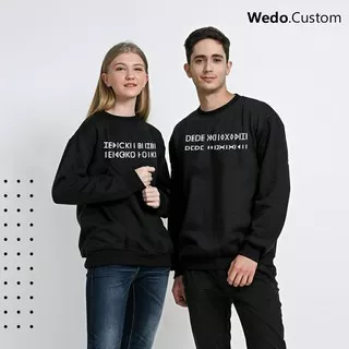 Sweater / Cotton Fleece / Black /Custom Secret Name Couple