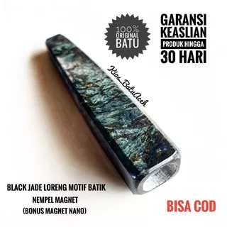 Pipa Rokok Batu Black Jade Loreng Aceh Motif Batik Petak Cutting