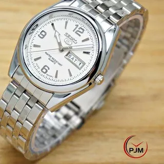 [ Hot Sale ] Jam Tangan Seiko 5 Series - Tanggal Hari | Rantai Steinless Silver & Gold Unisex Pria W