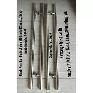 Handle Pintu baut tembus 1 meter (100cm) full stainless SUS 304, 2 pasang (4pcs) Handle