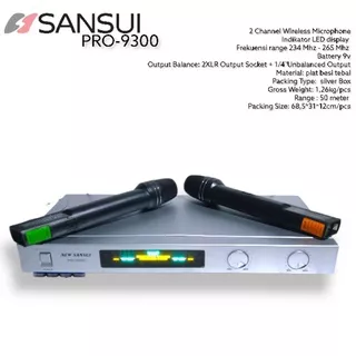 Mic wireless SANSUI PRO-9300 LED INDIKATOR SUARA JERNIH