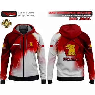 JAKET GERINDRA PRINTING CUSTOM JAKET PARTAI PREMIUM BISA CUSTOM NAMA LOGO JAKET SUBLIMATION