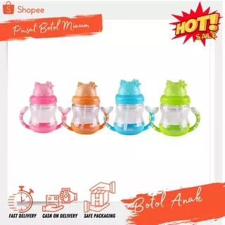 Tempat Botol Air Minum Anak Gagang 320ml P-2526 Karakter Hello Kitty BPA Free / Children Bottle Berkualitas Bagus Motif Hewan Lucu - Pusat Botol Minum