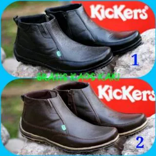 Sepatu Boots Casual Pria Kickers Zipper Boot Kulit Sapi Kuliah Kerja Kantor Formal Resmi Cowok Keren