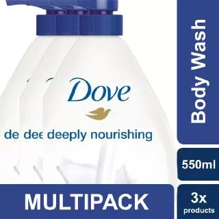 Dove Deeply Nourishing Body Wash Pump 550ml Multi Pack