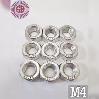 M4 Mur Stainless Steel SUS 304 Nut Only Hex 4mm Anti Karat