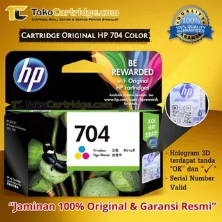 Cartridge Tinta Original HP 704 Color Catridge CN693AA Tri-Colour Katrid Warna Printer 2010 2060 K11