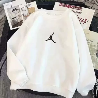 SWEATER PRIA WANITA AIR JORDAN COTTON FLEECE / BLACK AND WHITE SERIES BEST ITEM - CREWNECK CWE