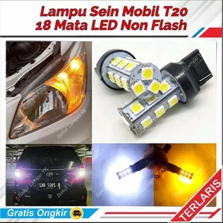 LAMPU SEIN SEN RETING LED T20 MOBIL NON FLASH POWER BRIGHT 18 MATA: BRIO MOBILIO BR-V CR-V HR-V JAZZ CITY FREED CIVIC ACCORD ODDYSEY CAYLA SIGRA INNOVA REBORN RUSH TERIOS SIGRA CAYLA DLL