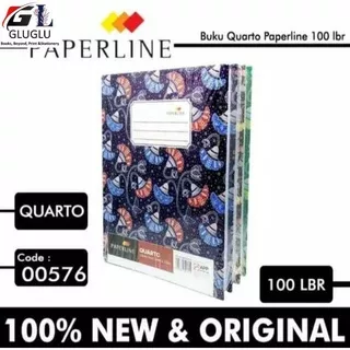 BUKU TULIS HARD COVER QUARTO 100 LEMBAR PAPERLINE