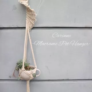 CARINNE Macrame Pot Hanger Cotton Rope Tali Pot Gantung Shabby