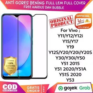Anti Gores Vivo Y20 Y20i Y20S Y12S Y31 Y51 Y11 Y12 Y15 Y17 Y53 Y12i Y19 Tempered Glass Full Cover Full Lem 5D9D Screen Guard YES