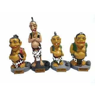 SATU SET MINIATUR PATUNG WAYANG PUNAKAWAN - BAHAN FIBERGLASS - SOUVENIR KHAS JOGJA