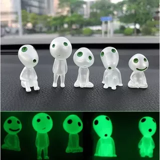 PAJANGAN MOBIL 1SET 5pcs GLOW IN THE DARK CAR ORNAMENTS ALIEN DOLL