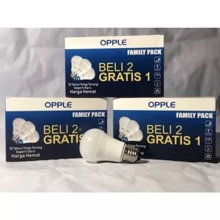 LAMPU LED OPPLE 7 WATT PUTIH DAYLIGHT 6500K FAMILY PACK (BELI 2 GRATIS 1)