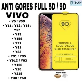 VIVO V5 V5S Y11 Y12 Y15 Y17 Y19 Y15S Y71 Y81 Y83 Y91 Y95 Y91C Y93 Y12S Y20 Y21S Y30 Y50 Tempered Glass FULL Anti Gores Kaca Full Cover 5D 9D TG