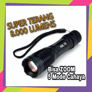 SENTER LED SUPER TERANG SWAT POLISI   JARAK JAUH 8.000 LUMENS CAHAYA  HARGA GROSIR MURAH