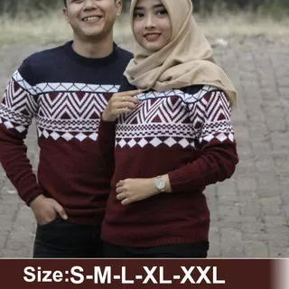 6f  - Baju couple sweater rajut pasangan cowok cewek  S M L XL XXL XXXL 4XL pakaian pria COLUMBUS BI