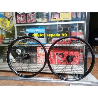 Wheelset sepeda 20 SEPEDA MINION SELI BMX HUB DOUBLE DRAT DISCBRAKE