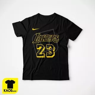 Kaos Tshirt Baju Combed 30S Distro Nike LA Lakers Lebron James NBA 23 polos custom basket indonesia