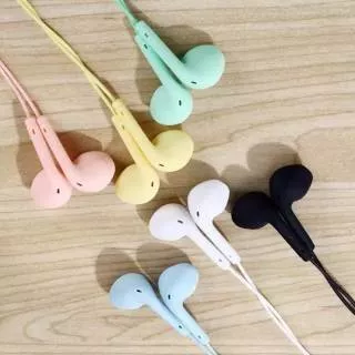 Earphone Macaron Matte Color Stereo with Extra Bass