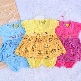 Stelan Baju Bayi Anak Cewek Perempuan 0-6Bulan Murah Lucu