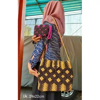 Tas Talikur Jasmine Besar Set Dompet / Tas tali kur bonus Dompet Rajut / Tas Grosiranku / Tas Rajut Besar