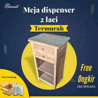 meja dispenser laci 2 kayu jati termurah-meja kecil air galon kayu jati