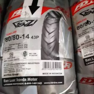 Ban tubeless depan/belakang FDR genzi/pro untuk Honda beat/Vario/Scoopy Series dan Yamaha Mio/J/M3