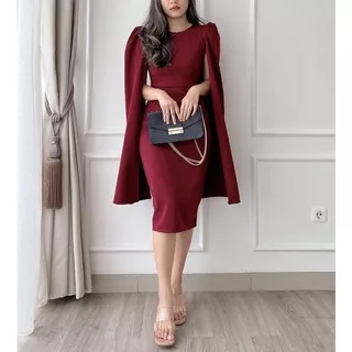 CAPE BLAZER DRESS SOPAN FORMAL BAWAH LUTUT BAHAN WEDGES IMPORT KONDANGAN ACARA LAMARAN NIKAHAN FORMAL ALA KOREA KOREAN STYLE PREMIUM IMPORT CHINA BANGKOK