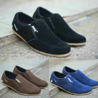 SEDANG DISKON SEPATU NIKE PRIA STRIP PUTIH SEPATU PANSUS SLOP SUED KASUAL CASUAL NONGKRONG 39 - 43