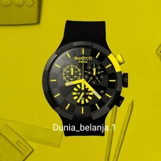 JAM TANGAN SWATCH SB02B403 Checkpoint Kuning BIG BOLD CHRONO ORIGINAL