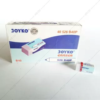 Penghapus Pencil Joyko putih 526 b40 p tertera harga 1 pack isi 40