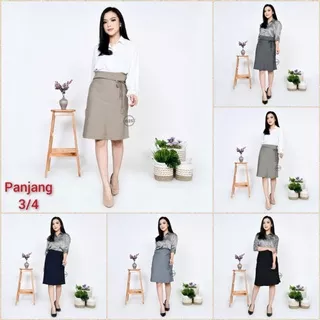 Rok Kerja Kantor Pendek Midi Skirt Model A line 3 4 Dan 7 8 Hitam Polos Wanita Bahan Formal Import High Premium Quality Rok Pendek Hitam A Line Model Payung Bahan Kantor Formal Wanita