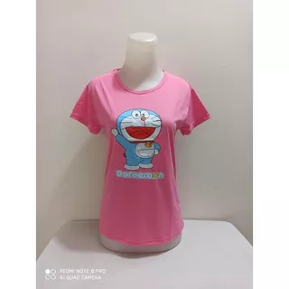 Kaos Doraemon Wanita Lengan Pendek Warna